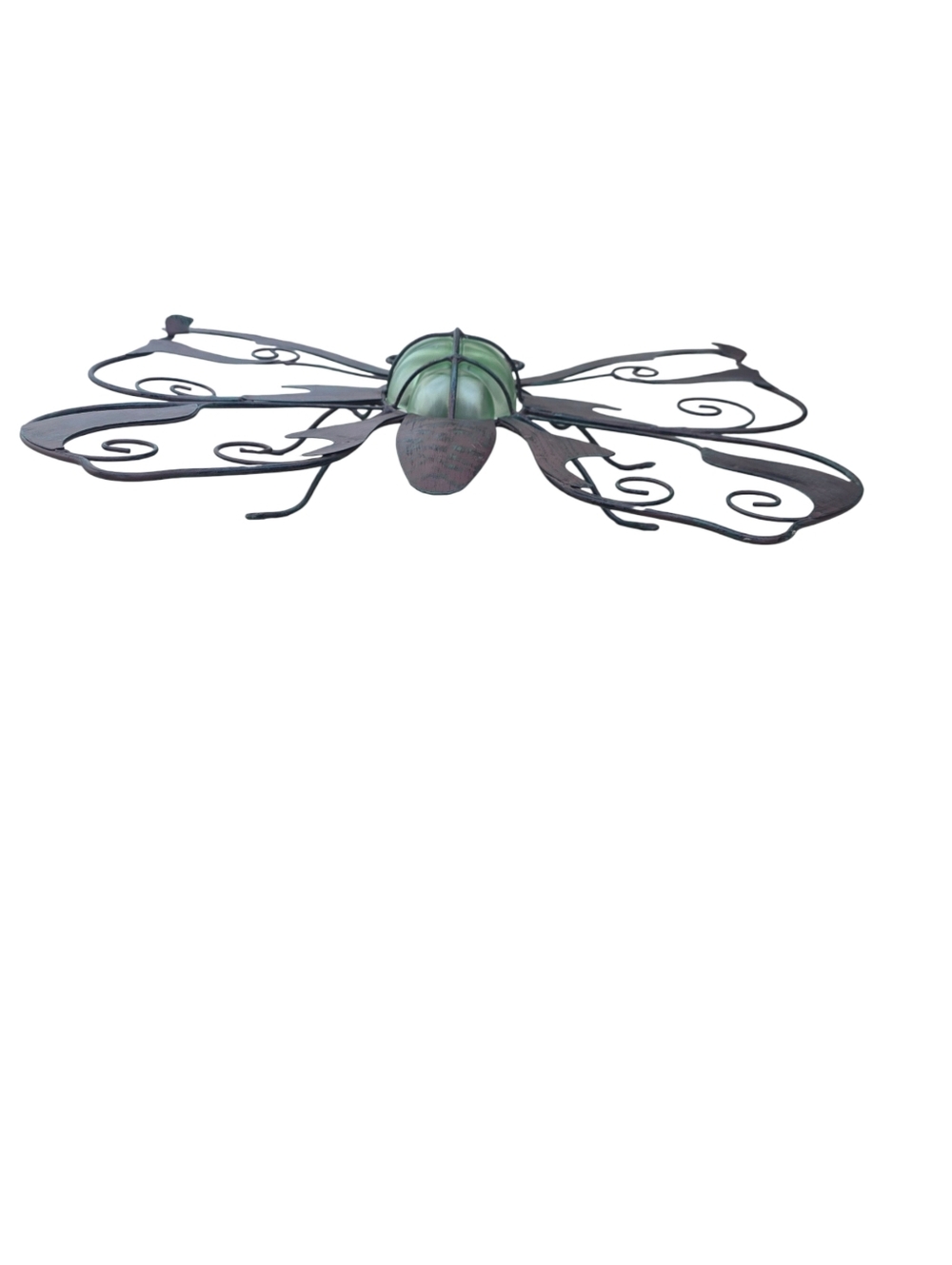 Butterfly Metal Wall Decor w/ Tealight Holder Purple Green 23” x 20” - Picture 4 of 10